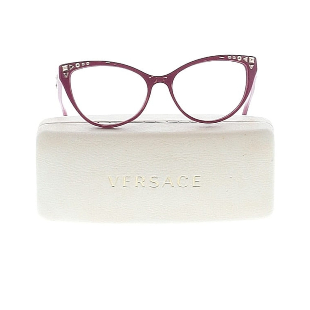 Versace Purple Cat-Eye Glasses with Rhinestone Accents Frames Only. No Glass
